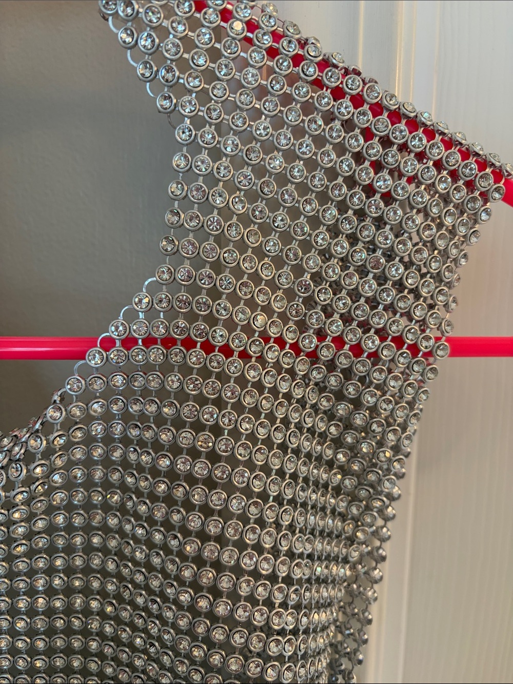 12th Tribe Metallic Silver Mesh Crop Top - Picture 11 of 12